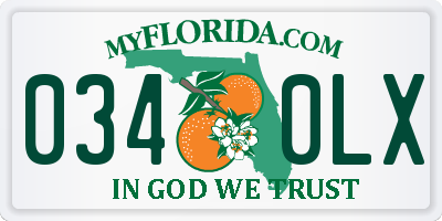 FL license plate 0340LX