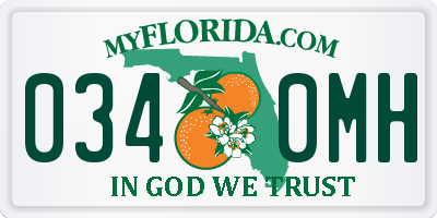 FL license plate 0340MH