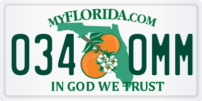 FL license plate 0340MM