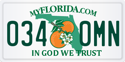 FL license plate 0340MN