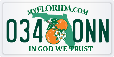 FL license plate 0340NN