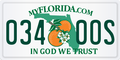 FL license plate 0340OS