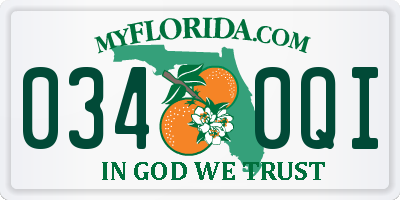 FL license plate 0340QI