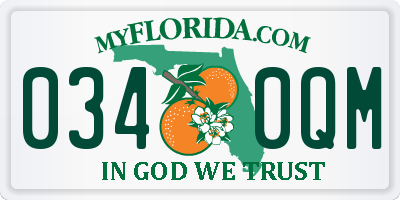 FL license plate 0340QM