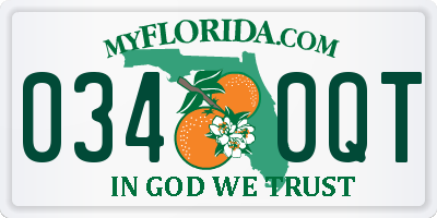 FL license plate 0340QT