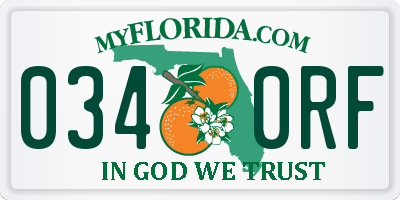 FL license plate 0340RF