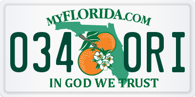 FL license plate 0340RI