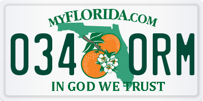 FL license plate 0340RM
