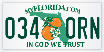 FL license plate 0340RN