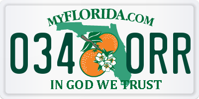 FL license plate 0340RR