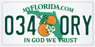 FL license plate 0340RY