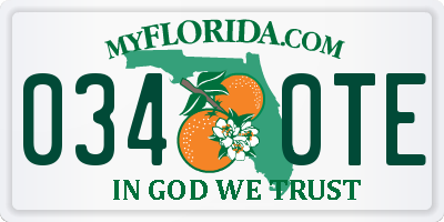 FL license plate 0340TE