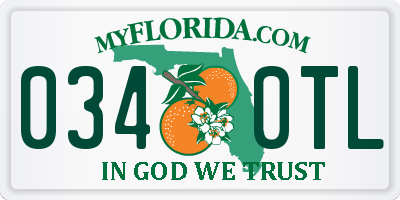 FL license plate 0340TL