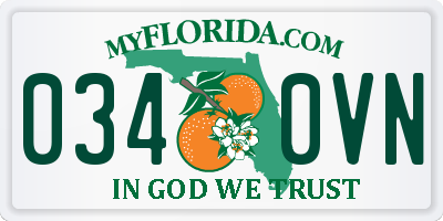 FL license plate 0340VN