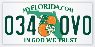 FL license plate 0340VO