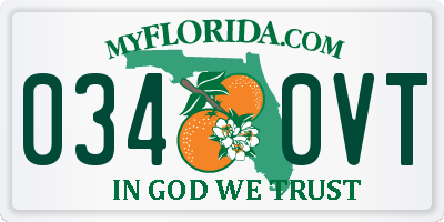 FL license plate 0340VT