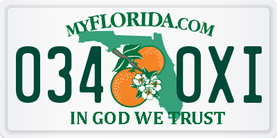 FL license plate 0340XI