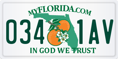 FL license plate 0341AV