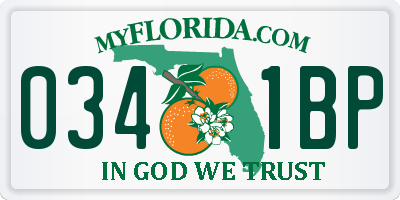 FL license plate 0341BP