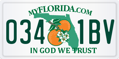 FL license plate 0341BV