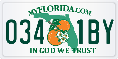 FL license plate 0341BY