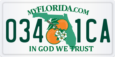 FL license plate 0341CA