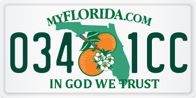 FL license plate 0341CC