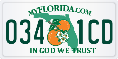 FL license plate 0341CD