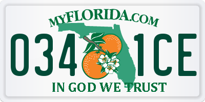 FL license plate 0341CE
