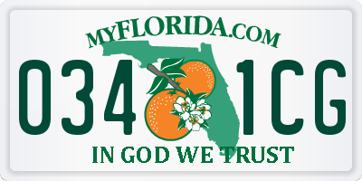 FL license plate 0341CG