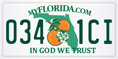 FL license plate 0341CI