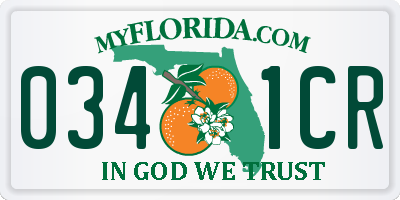 FL license plate 0341CR