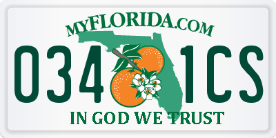 FL license plate 0341CS