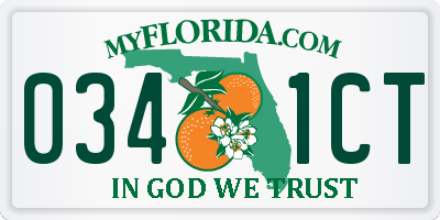 FL license plate 0341CT