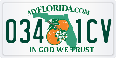 FL license plate 0341CV
