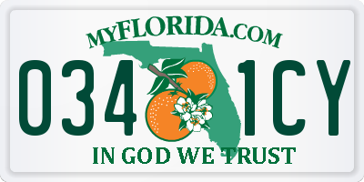 FL license plate 0341CY