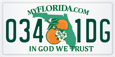 FL license plate 0341DG