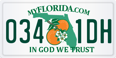 FL license plate 0341DH