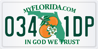 FL license plate 0341DP