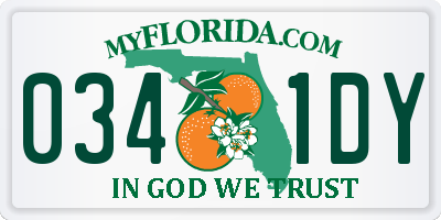 FL license plate 0341DY