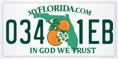 FL license plate 0341EB