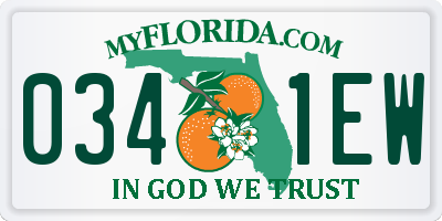 FL license plate 0341EW