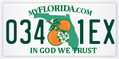 FL license plate 0341EX