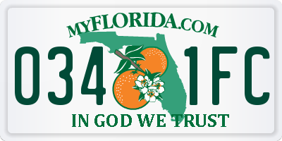 FL license plate 0341FC