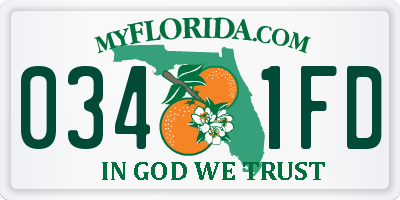FL license plate 0341FD