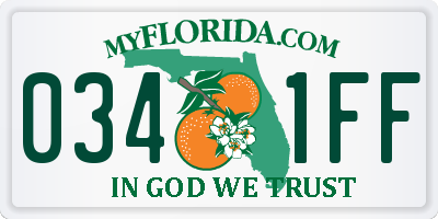 FL license plate 0341FF