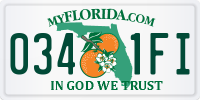 FL license plate 0341FI