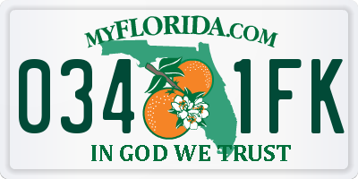 FL license plate 0341FK