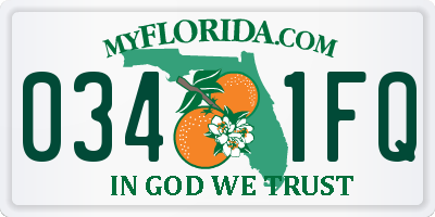 FL license plate 0341FQ