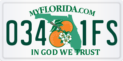 FL license plate 0341FS